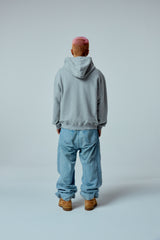 Street league artwork damage washing hoodie zip-up (Melange)