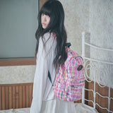 vintage patchwork backpack pink