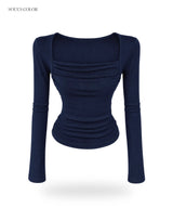 Roselyn Square Shirring Top (4color)