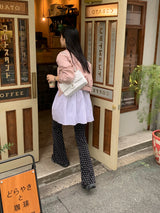 [MADE]ドットプリーツロングブーツカットパンツ