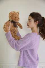 FUZZY MARLED KNIT ZIP UP (3 COLORS)