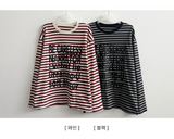 ロゼカラーダンガラカラーマッチングレタリングルーズフィットロングスリーブTシャツ