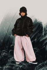 COMFY SHORT PADDING JUMPER SHINY LEATHER BLACK