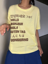 ボンジュハイレターセミクロップベーシックフィットショートスリーブTシャツ5カラー
