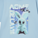25SS REAL ALIEN FUZZY RABBIT SHORT SLEEVE T-SHIRT SKY BLUE
