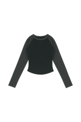 C ラグランロングスリーブTシャツ_ブラック
