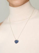 [MADE] Silver925_ハートナチュラルアゲート_ネックレス (Red,Blue)