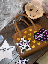 Polka Dot Heart Shape Bag Charm