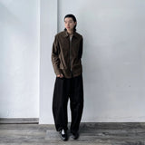 Structured Pleated Wide Pants