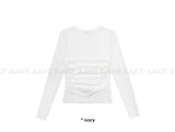 (Brushed) SHIRRING LAYER LONGSLEEVE
