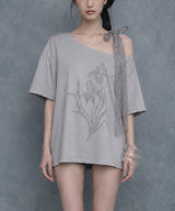 アイリスレースリボンTシャツ #Gray(灰)