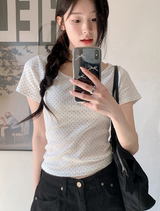 BY Dot Slim Crop Short Sleeve T-shirt (3color)