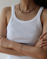  [Silver 925] Black Glitter Necklace