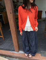 [unisex] Orihi Non-Fade Banding Wide Denim Pants