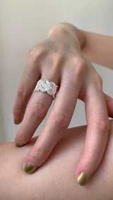 Silver daisy open ring