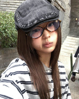 (Unisex) ストライプカラーT
