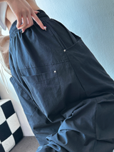 STAR RIVET⭐️🌌✨ STUD POINT BALLOON PARACHUTE OVER LONG LOOSE PANTS 🩵🩶 - 2 COLORS
