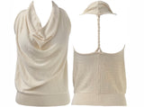 twist drape halter knit top (2color)