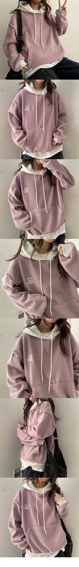 Potchell Waffle Colored Big Hoodie