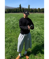 Diagonal Snap Raglan Crop Long Sleeve Tee