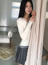 Chiffon layered knit