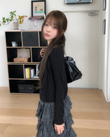 [Sleeveless + Cardigan Set] モリン レースレイヤードカーディガン