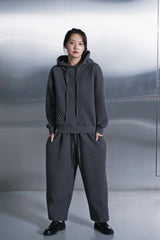 VINTAGE DIA-QUILTING HOODY (Charcoal)