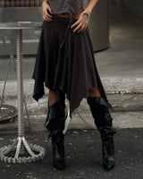 Wrinkle button stiletto heel [leather]
