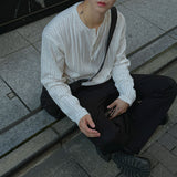 ASCLO Henry Neck Knit Rong T (4color)