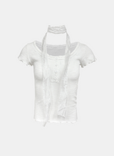 レーシーリボンレイヤードTシャツ