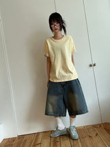 Fake Layered Arm Snap Oversized T-Shirt 6color