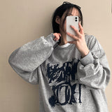 シェリンペインティングレタリングボクシースウェットシャツ