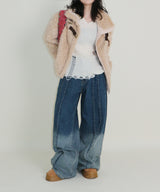 レイチェル 2ベルトディテールショート丈ファージャケット (Lining Quilted)