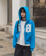 メリウ 98 クロップ フード ジップアップ