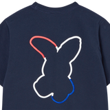 25SS FRENCH RABBIT SILHOUETTE WOMAN SHORT SLEEVE T-SHIRT DARK NAVY