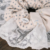Lace scrunchie_peach beige