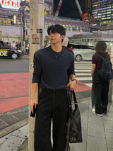 ビッグ リブド バイアス ロングスリーブ Tシャツ