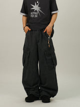 NA Cargo Vintage Washing Wide Pants