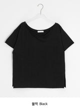 ハボイルルーズフィットVネックスラブ半袖Tシャツ