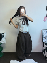 TWO PINTUCK WODE SLACKS LONG PANTS 🩶🖤🤎3COLOLR