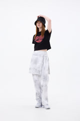 RAINDROP SKIRT PANTS / BLACK