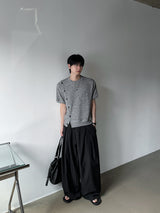 Roa Diagonal Button Short Sleeve Knit