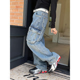 [Unisex] Fringe cargo denim pants(3color)