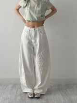 Floral Patch Balloon Wide Pants