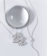 Silver Ball Grape Long Drop Necklace