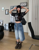 Wade Patch Banding Bermuda Denim Pants