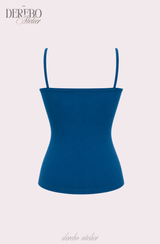Deep Blue Lace Sleeveless Top