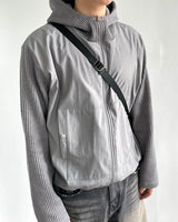 Contrast Highneck Hood Zip-up