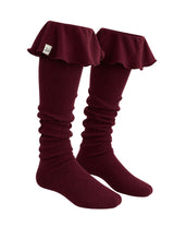 ラッフル ロング ソックス(BURGUNDY)