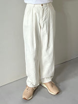 Pintuck cotton pants
